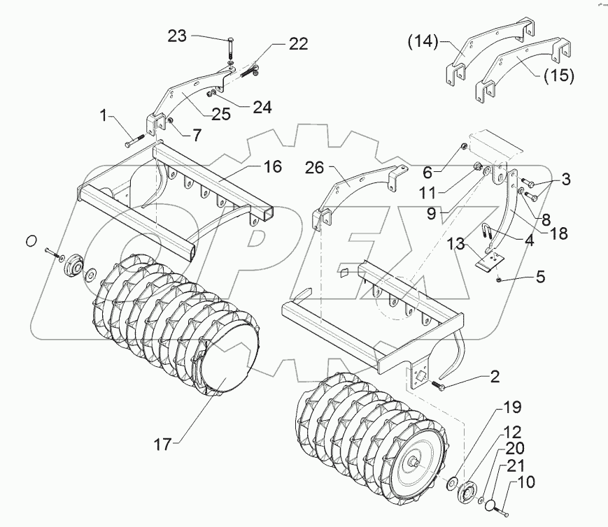  62210059 Trapeze packer roller