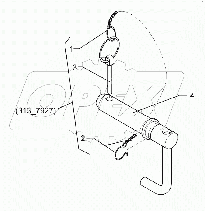  3137927 Top link pin with chain