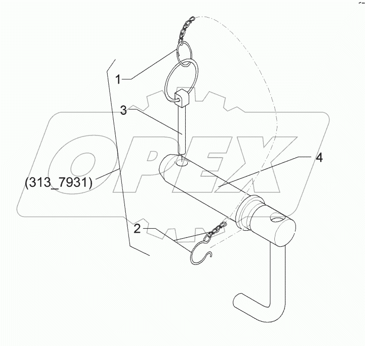  3137929 Top link pin with chain