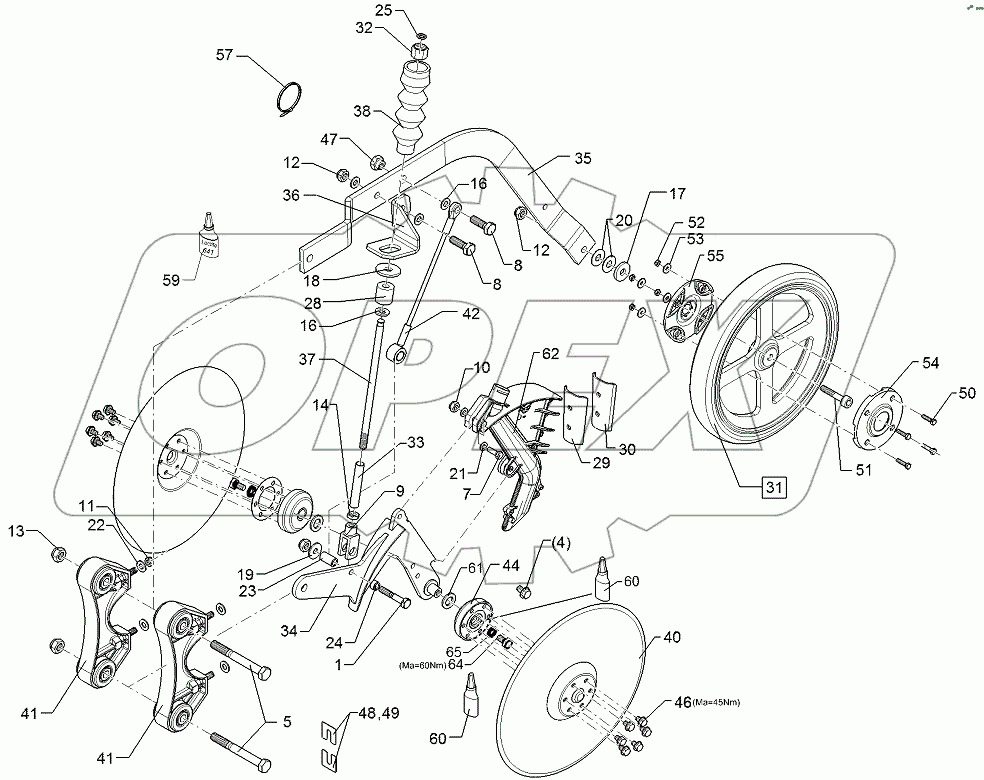  68210110 Double disc coulter + roller
