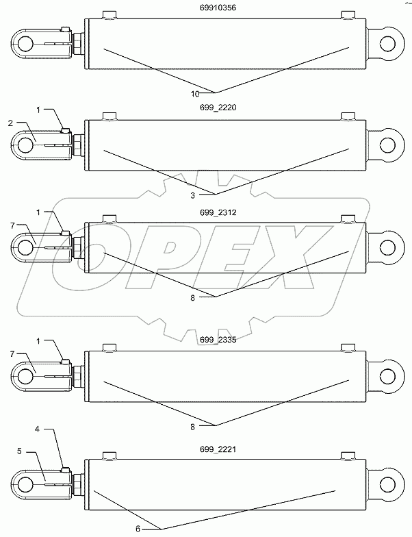  575 2266 Hydraulic ram