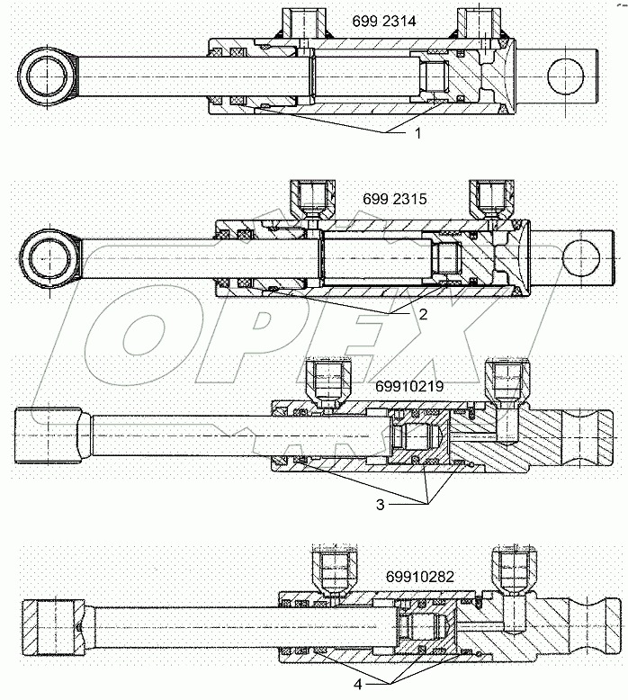  575 2336 Hydraulic ram