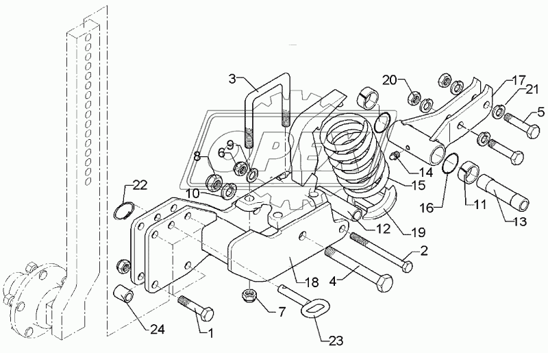 Leg bracket Rubin 90x90 70x30 LI