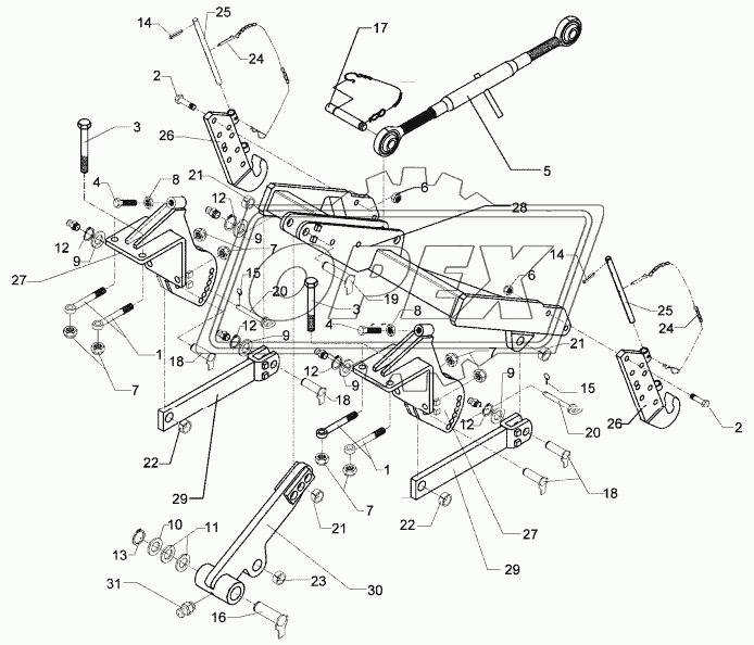 Hydraulic lift linkage KAT2 CombiLiner