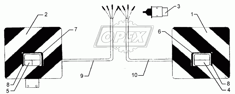 Lighting equipment, rear Aufsattelung