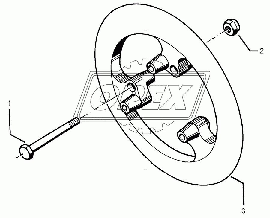 Packer wheel 700-45°-MI/M16x270 GGG