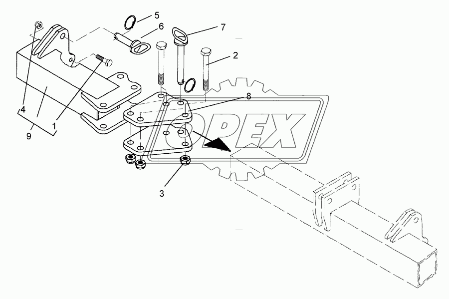 Bracket for outer disc RE 80x80 SM9