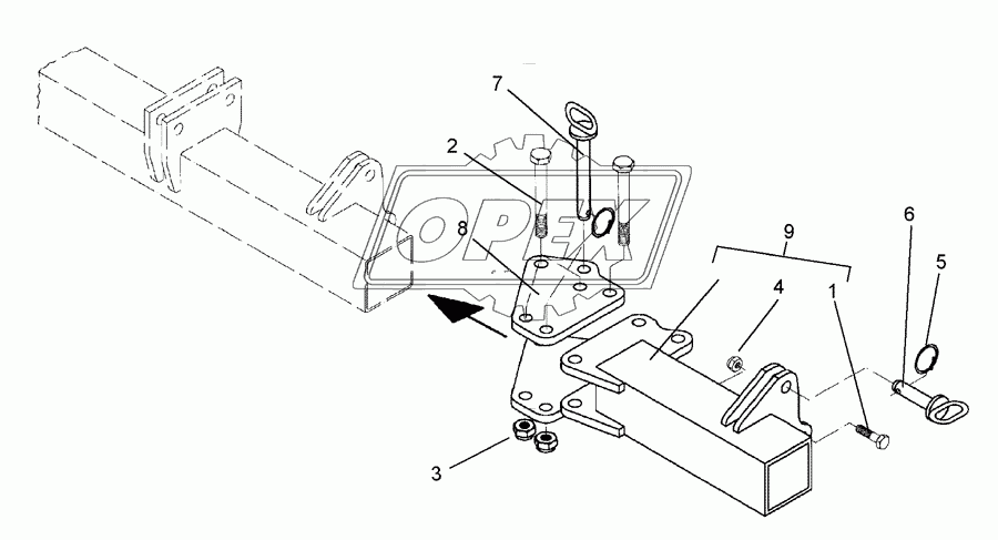 Bracket for outer disc LI 80x80 SM9