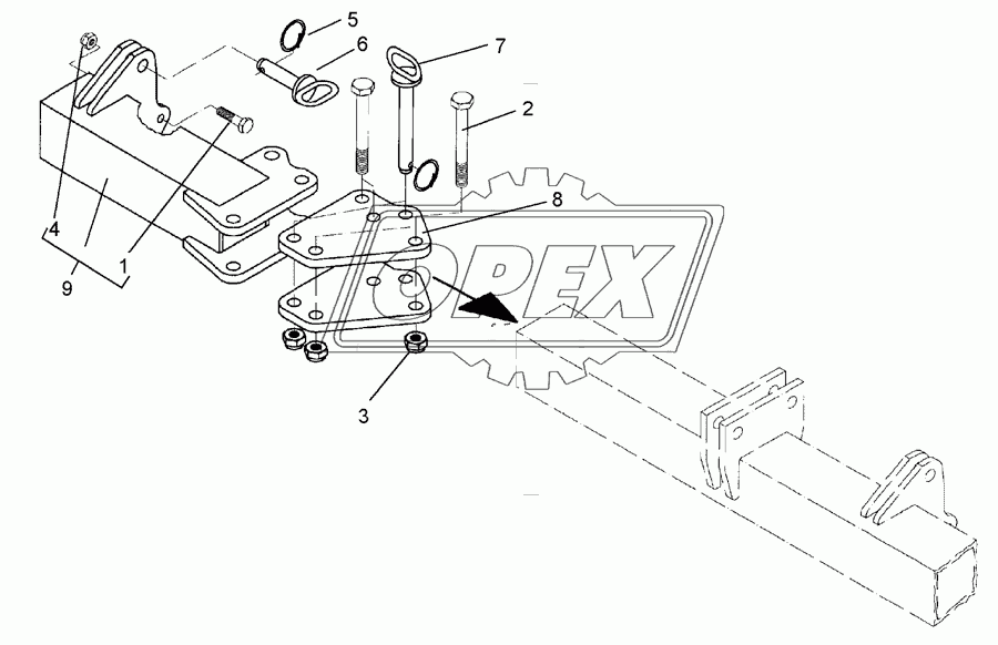 Bracket for outer disc RE 80x80 SM9