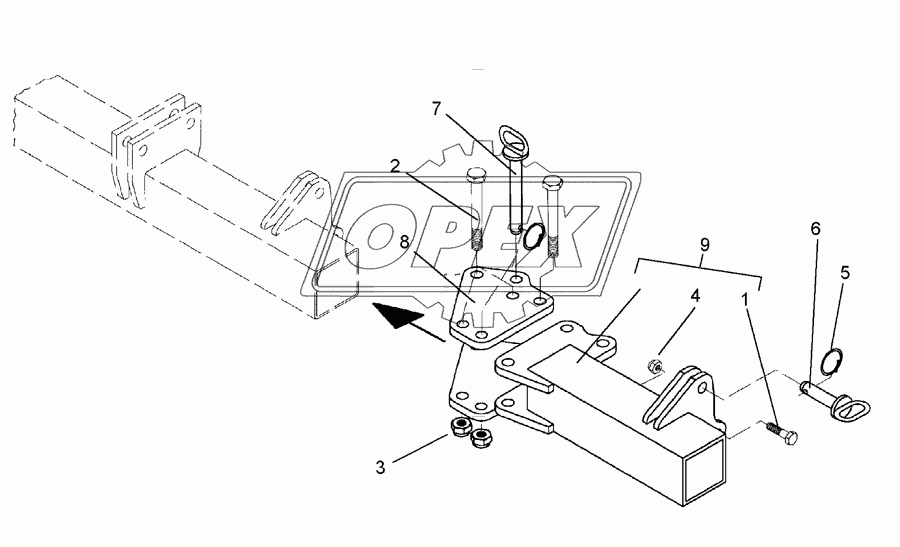 Bracket for outer disc LI 80x80 SM9