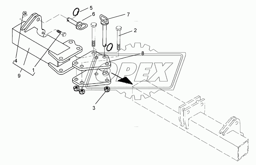 Bracket for outer disc RE 80x80 SM9