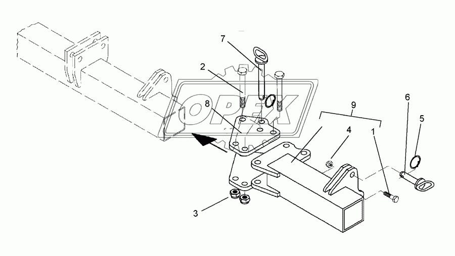 Bracket for outer disc LI 80x80 SM9