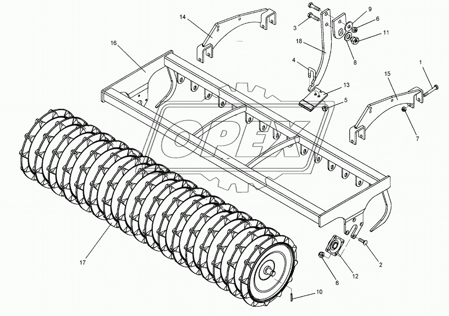 Trapeze packer roller TPW D500-200-16R125