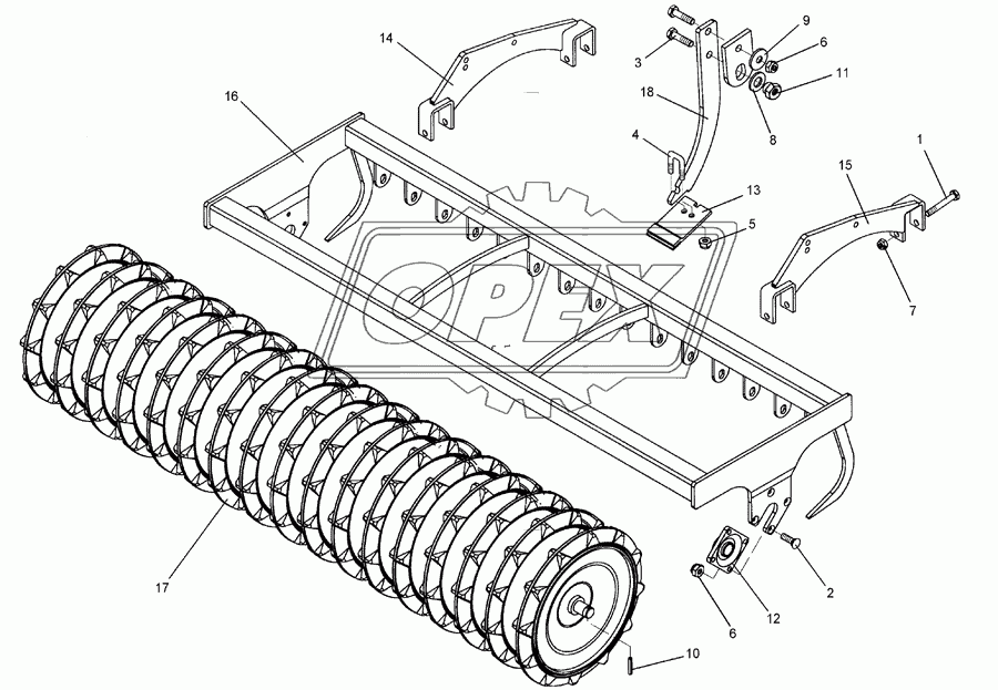 Trapeze packer roller TPW D500-225-13R175