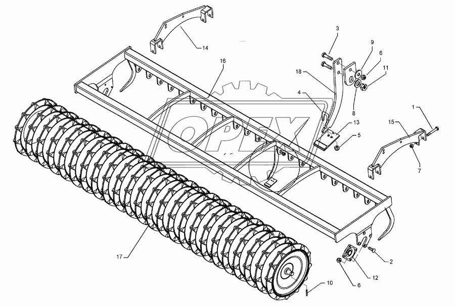 Trapeze packer roller TPW D500-250-20R125