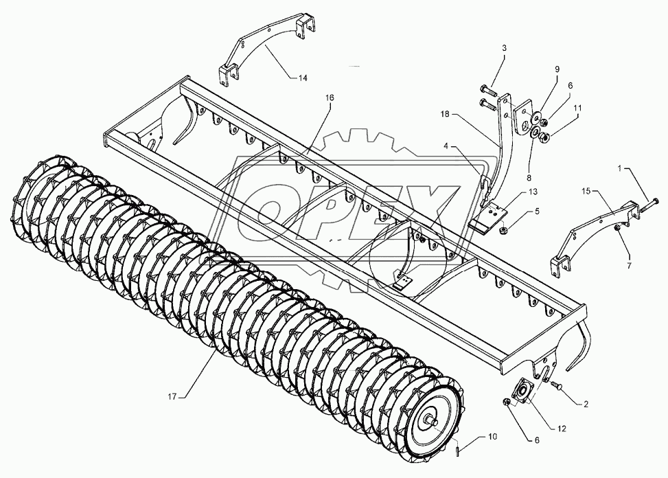 Trapeze packer roller TPW D500-300-24R-125