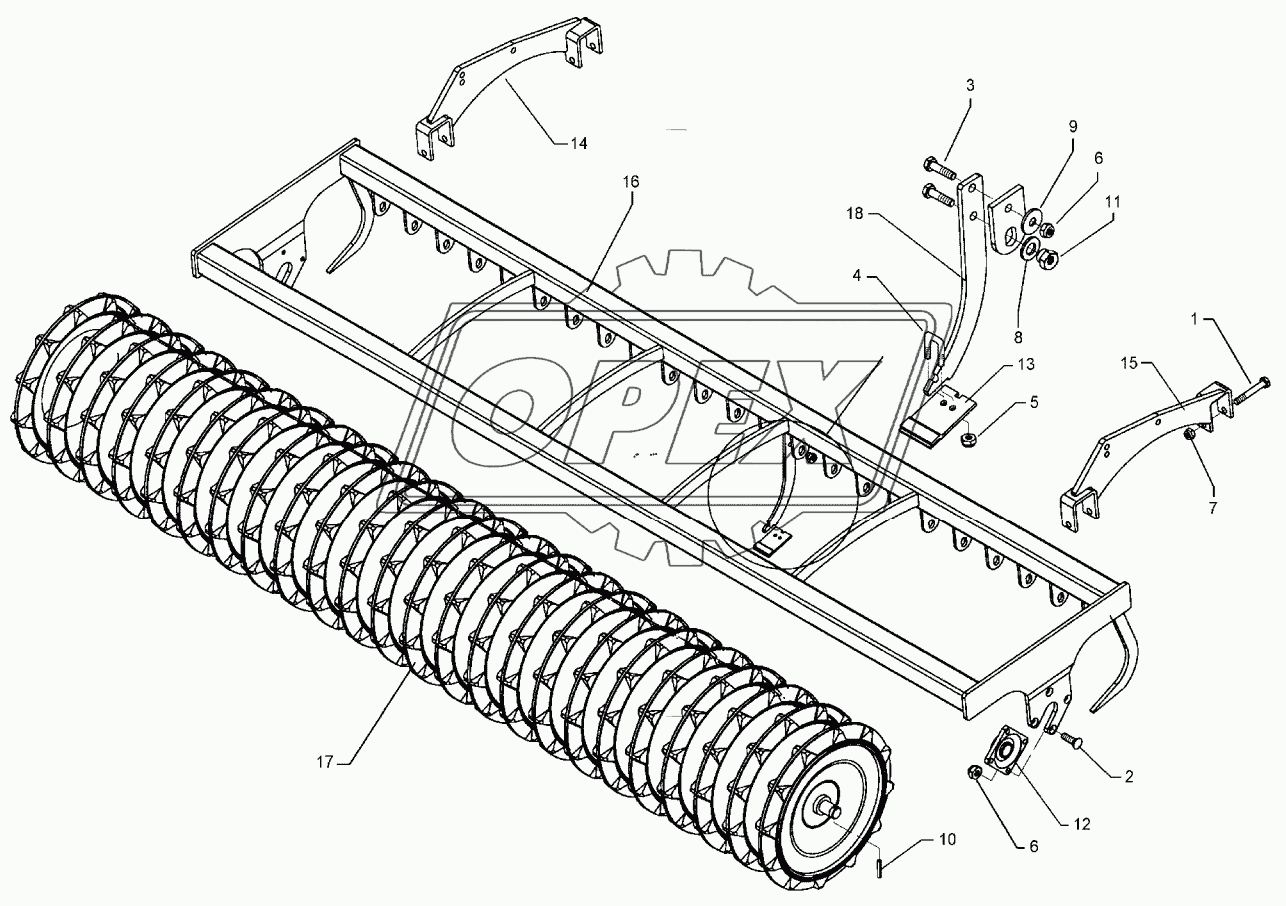 Trapeze packer roller TPW D500-300-17R175