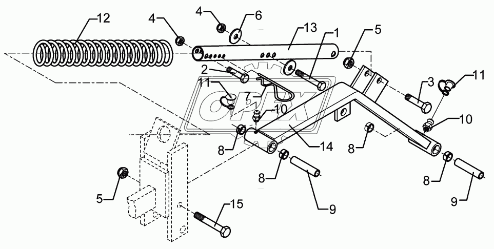 Swinging arm