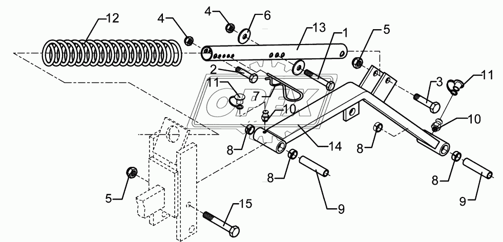 Swinging arm