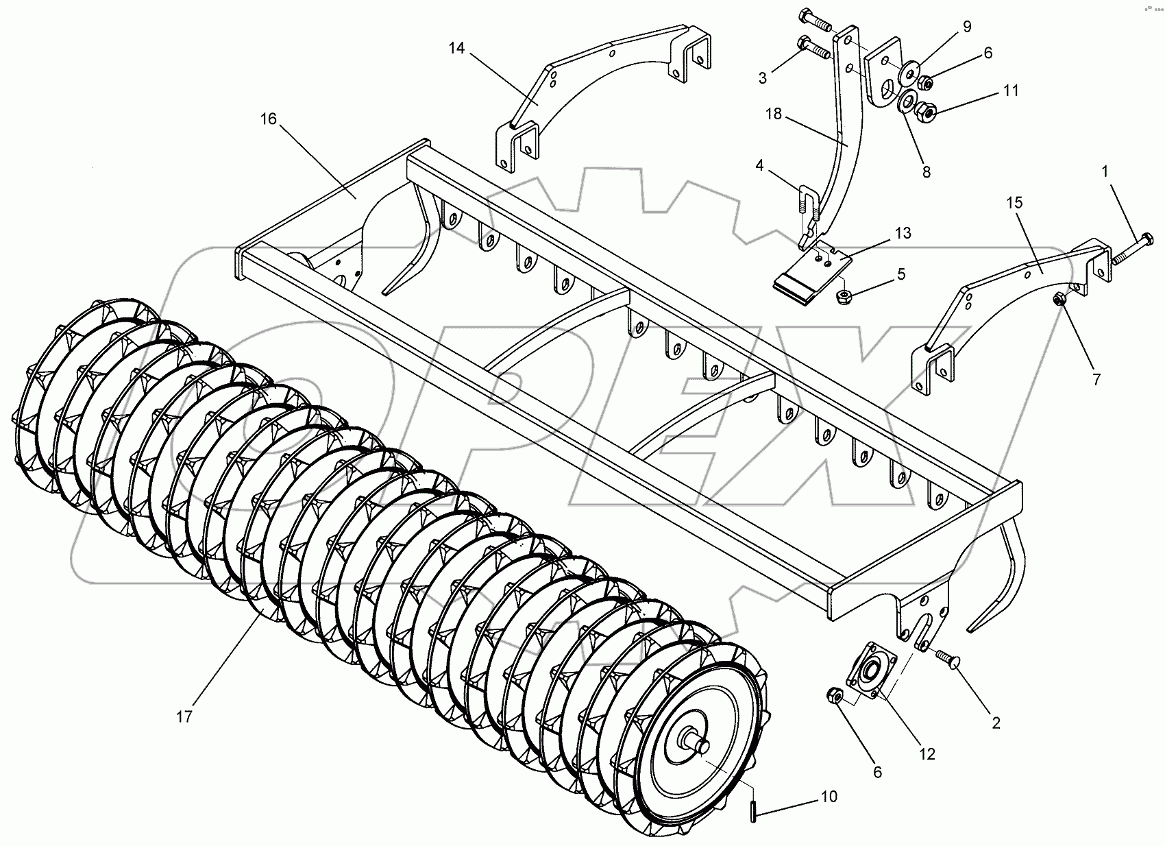  622 6756 Trapeze packer roller