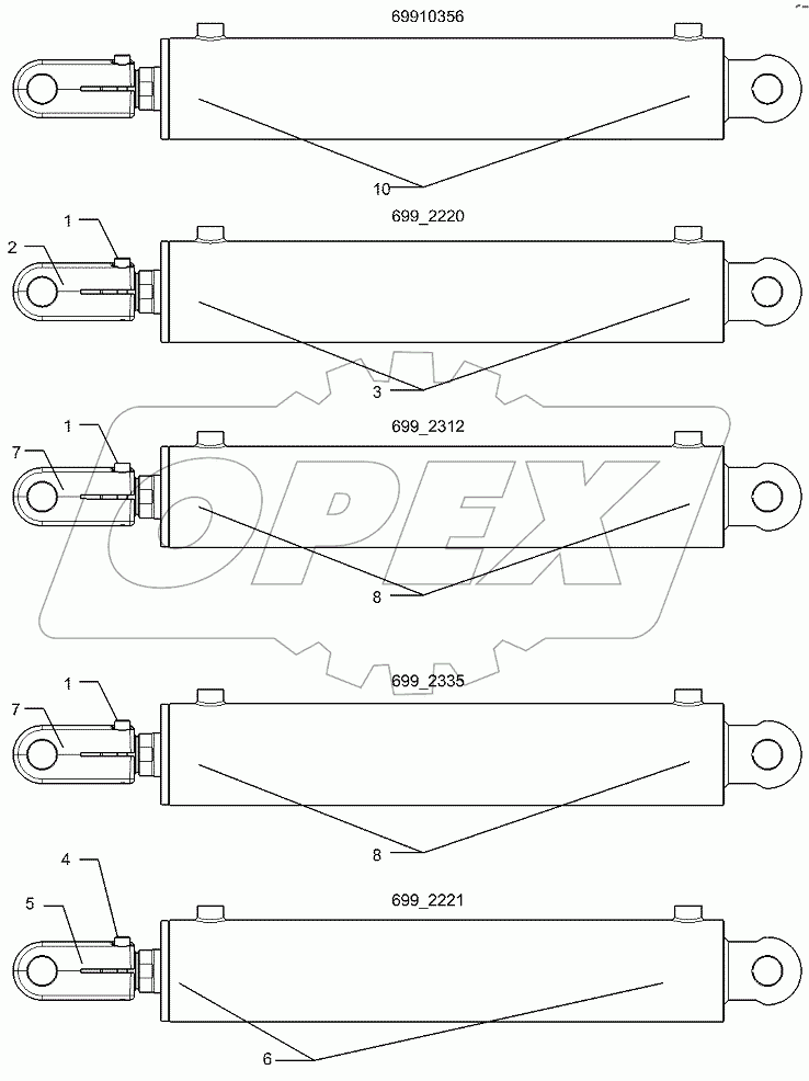  575 2266 Hydraulic ram