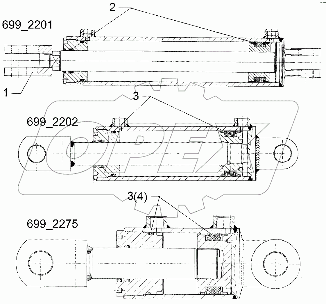  575 2298 Hydraulic ram