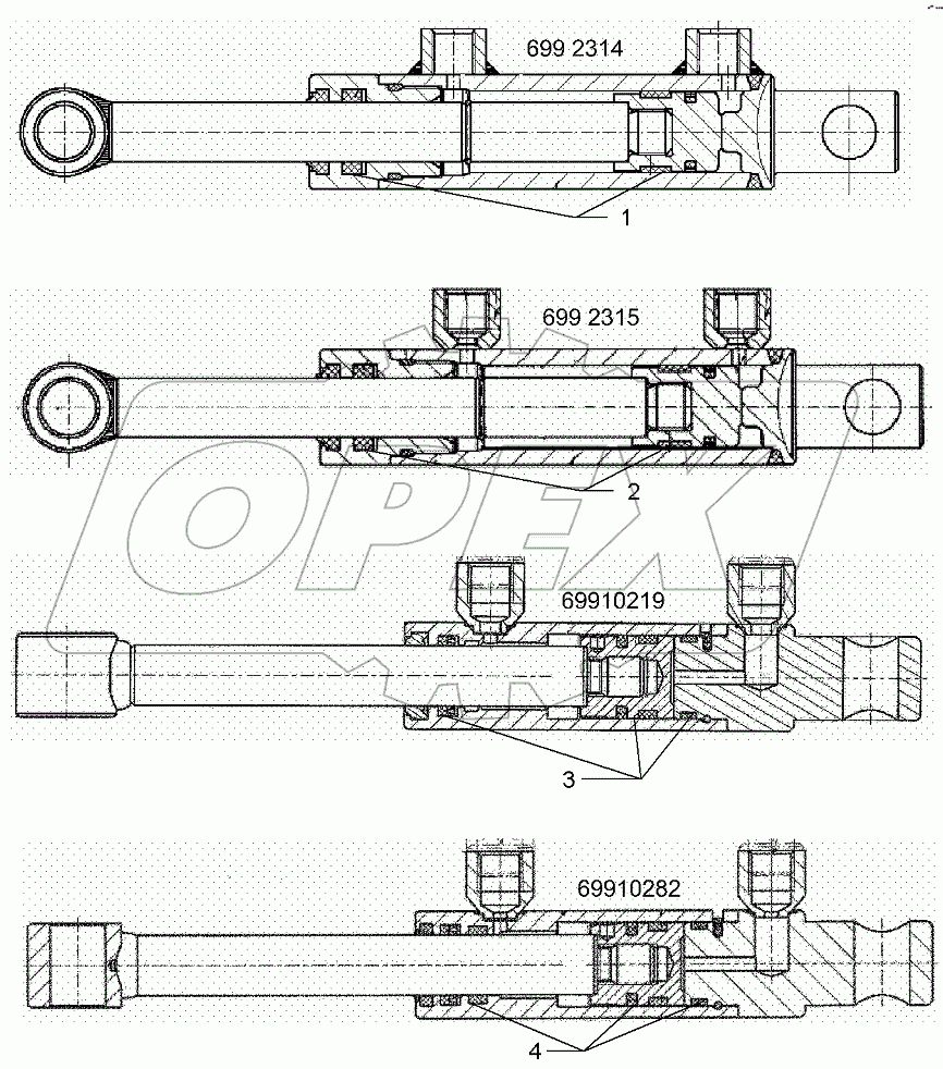  575 2336 Hydraulic ram