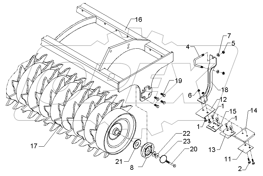  622 7430 Toothed packer roller