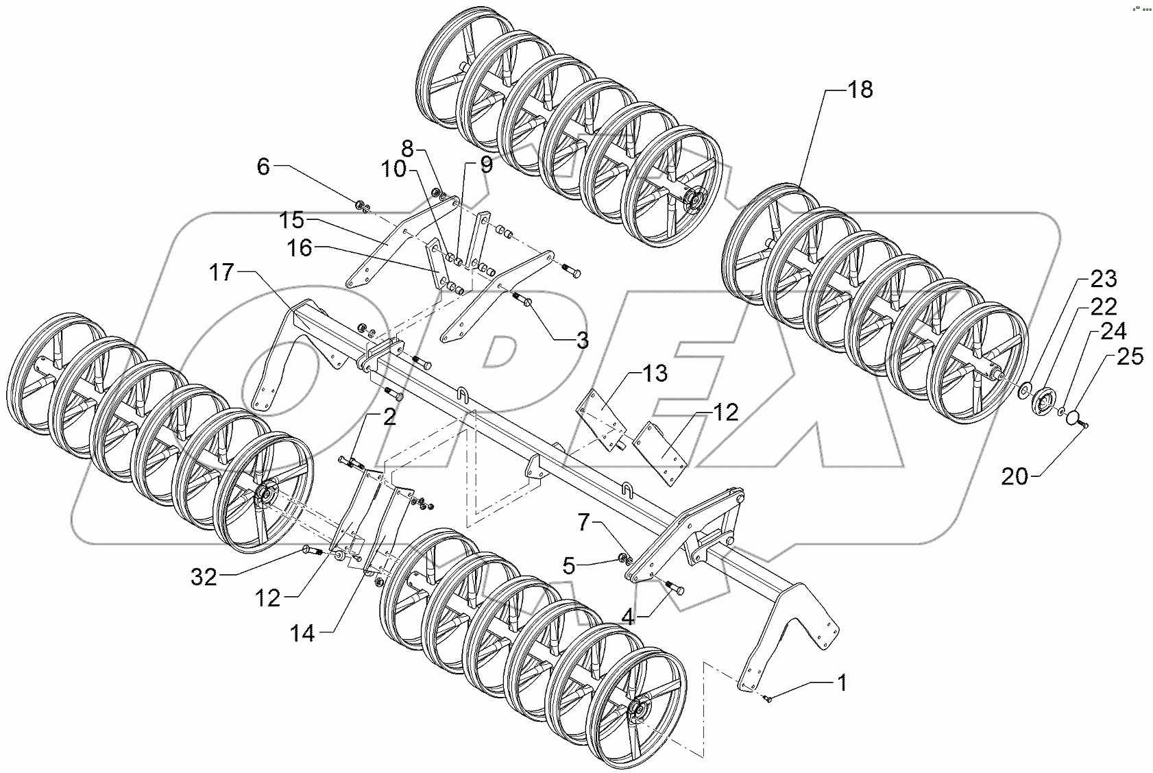  622 7464 Double profile roller