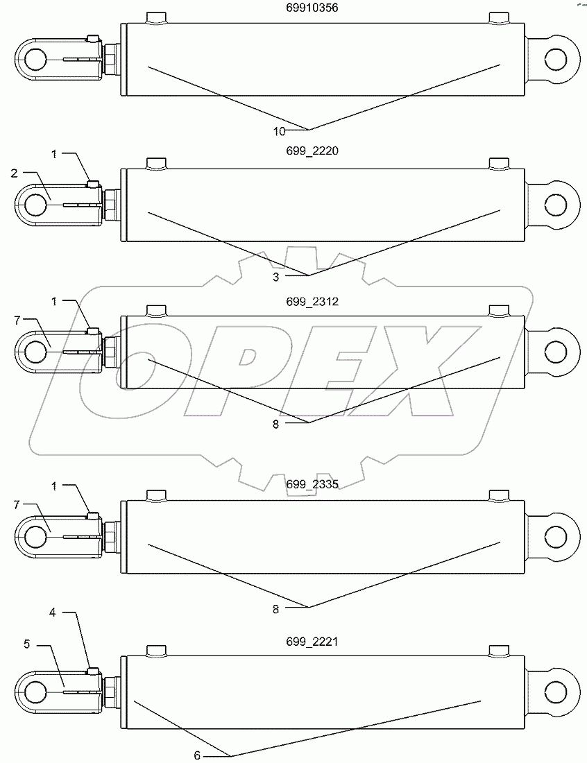  575 2355 Hydraulic ram