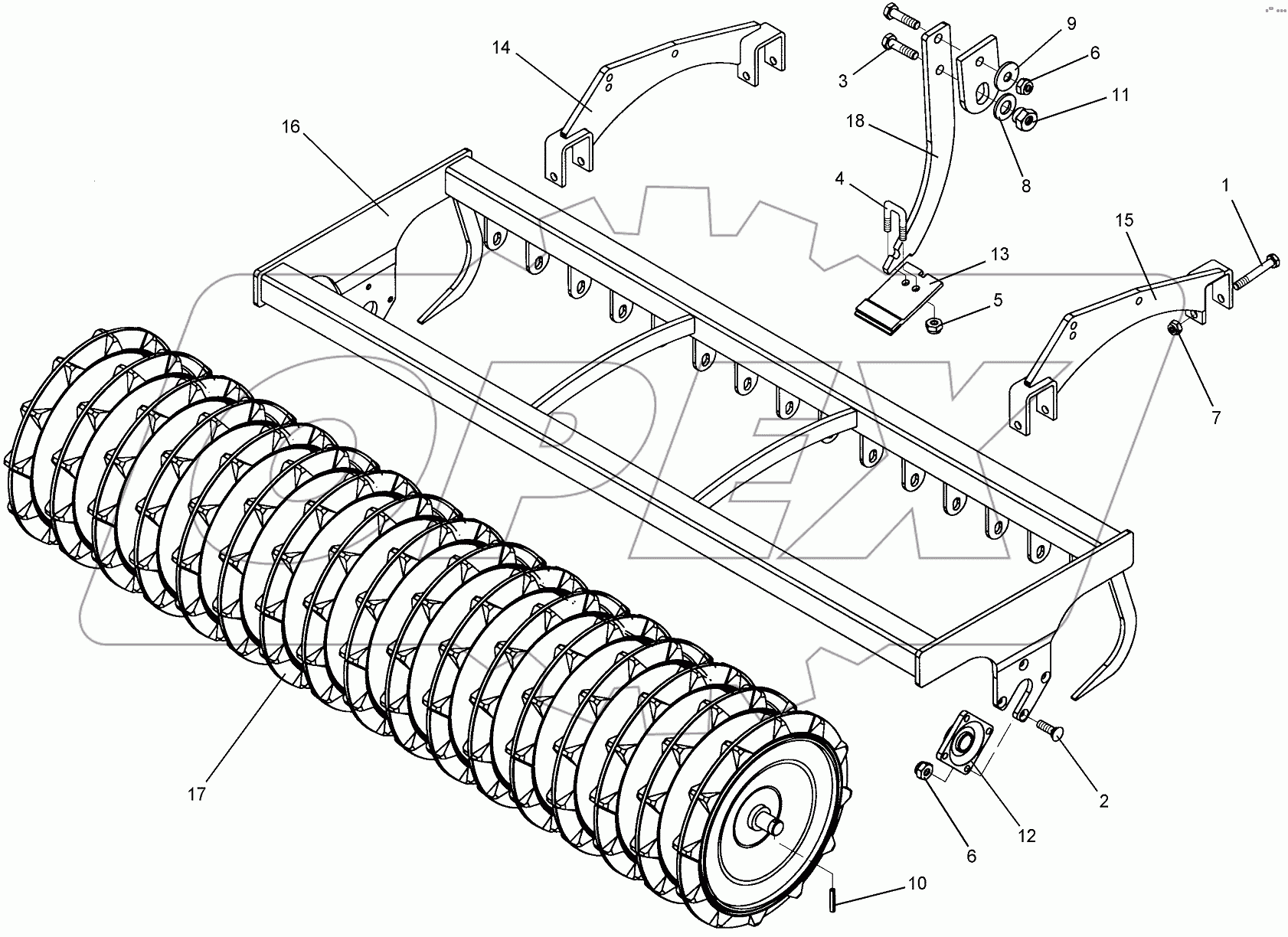 622 6758 Trapeze packer roller