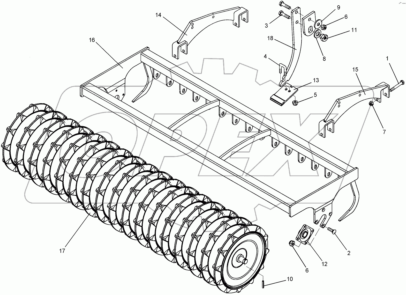  622 6759 Trapeze packer roller
