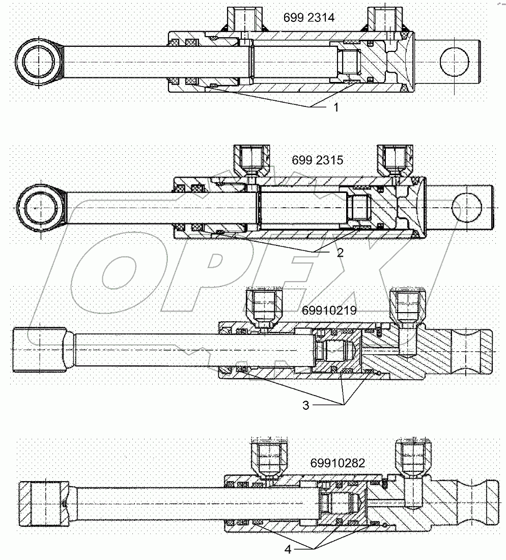  575 2336 Hydraulic ram
