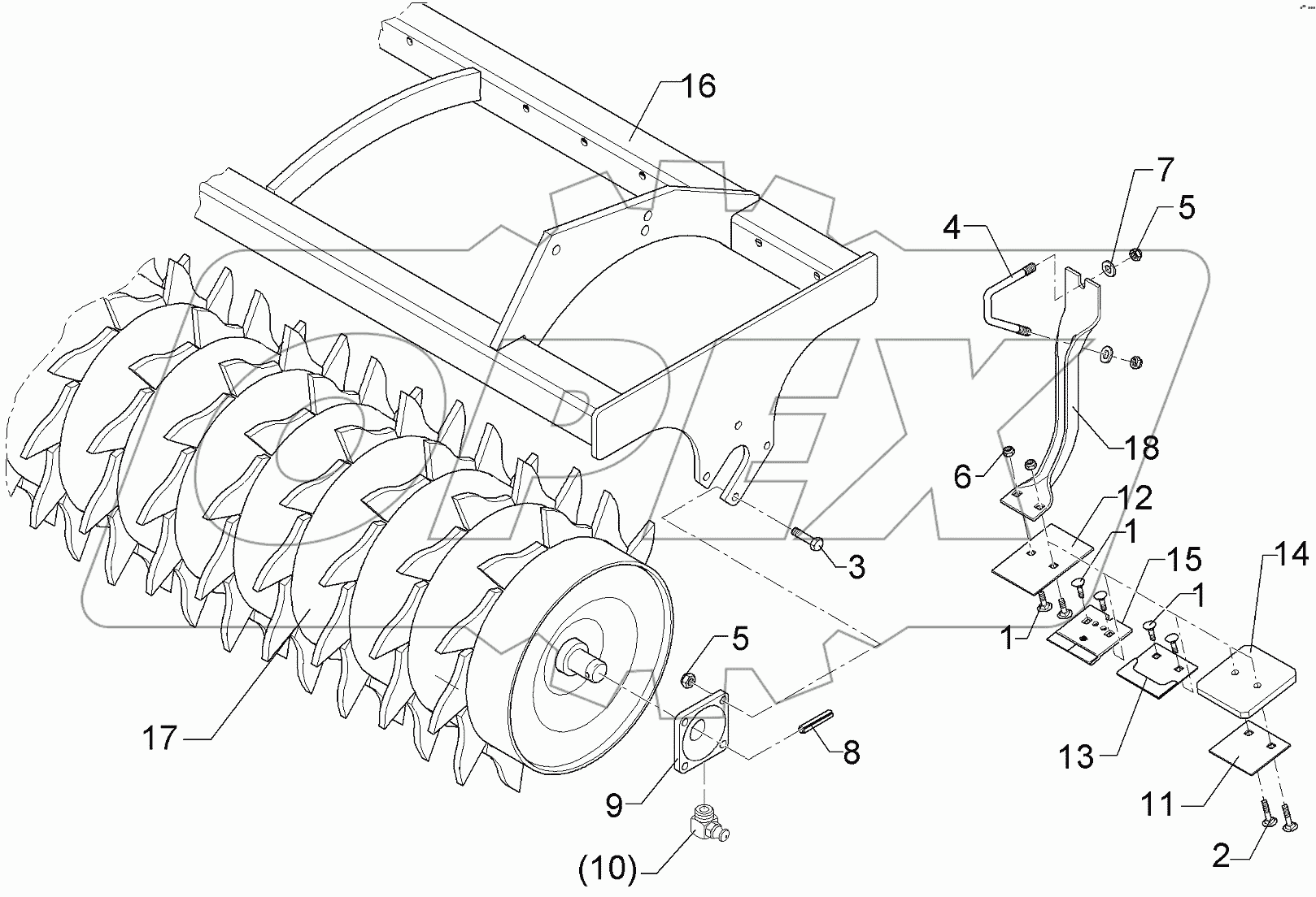  622 6345 Toothed packer roller
