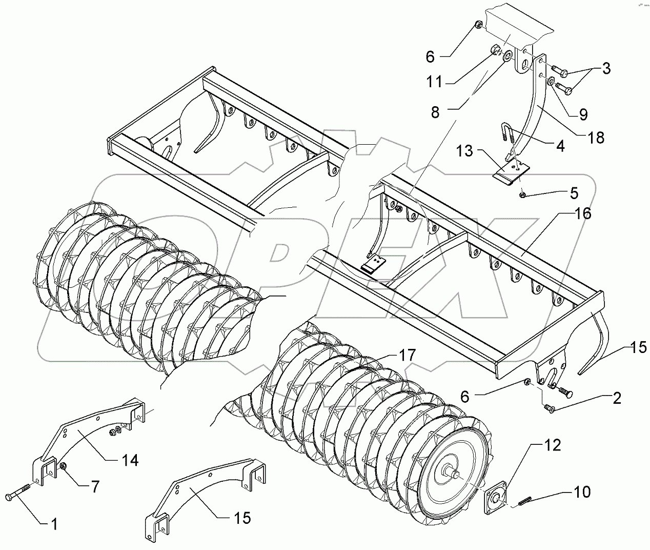  622 6739 Trapeze packer roller