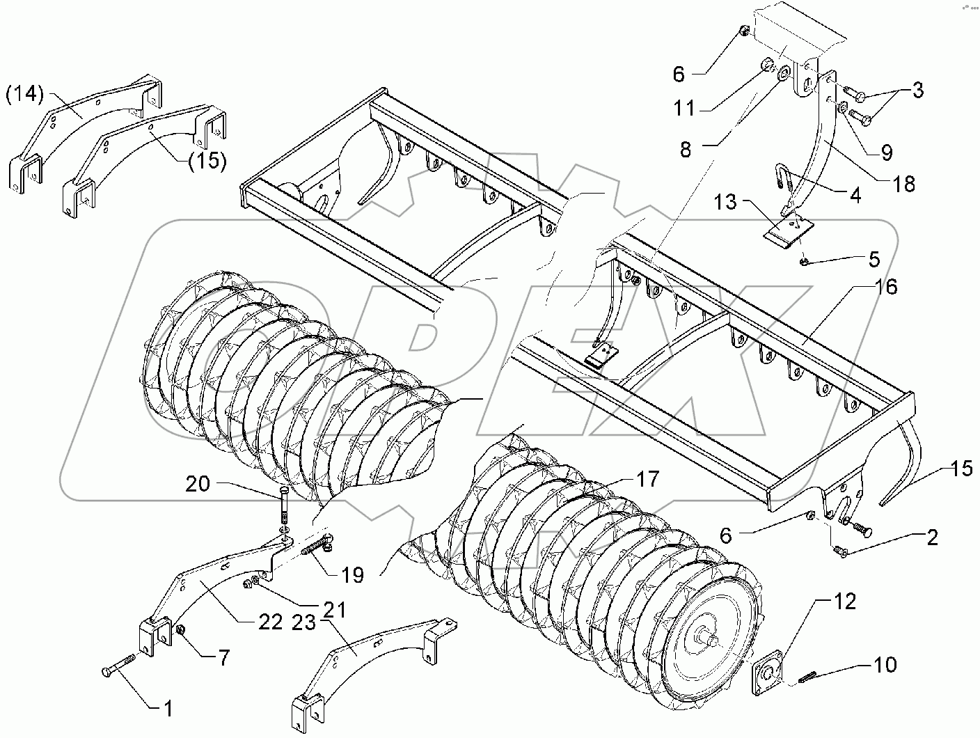  622 6760 Trapeze packer roller
