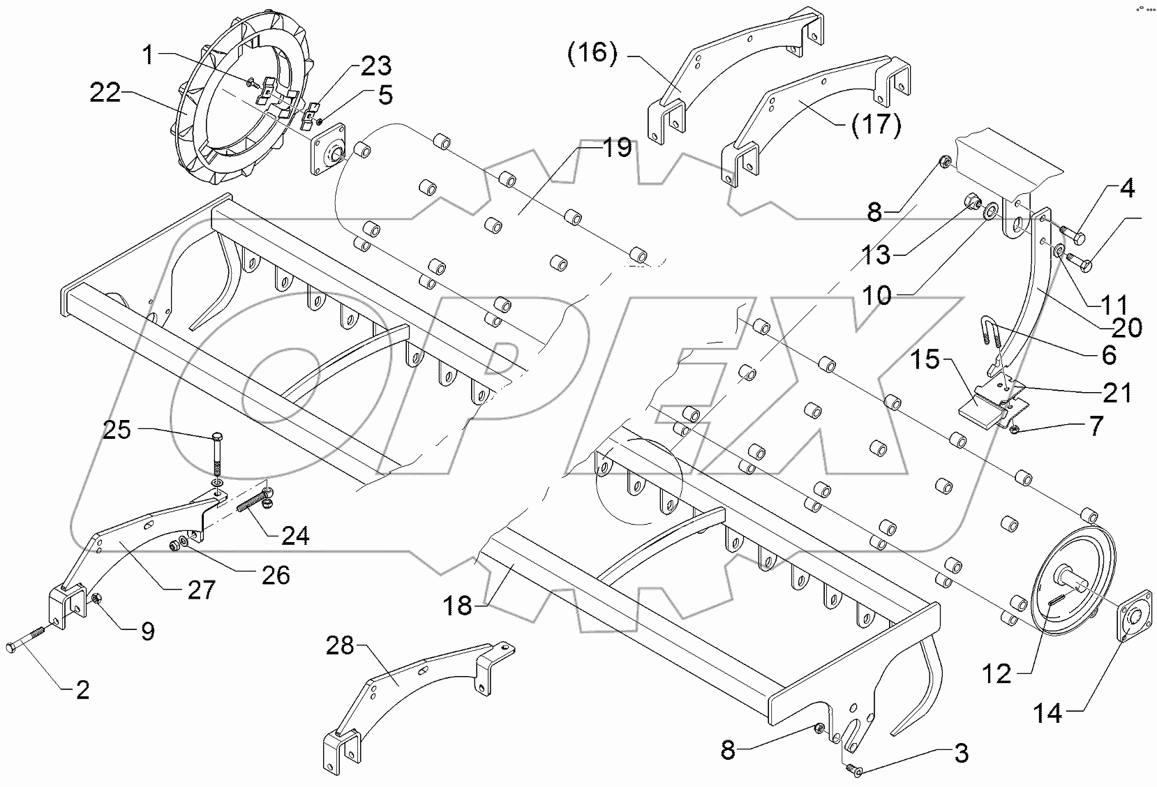  622 6766 Trapeze disc roller