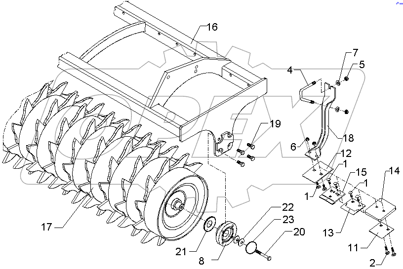  622 7432 Toothed packer roller