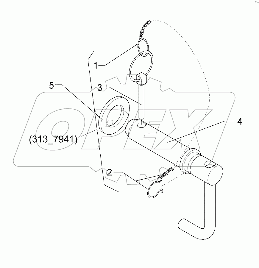 3137941 Top link pin, cpl.