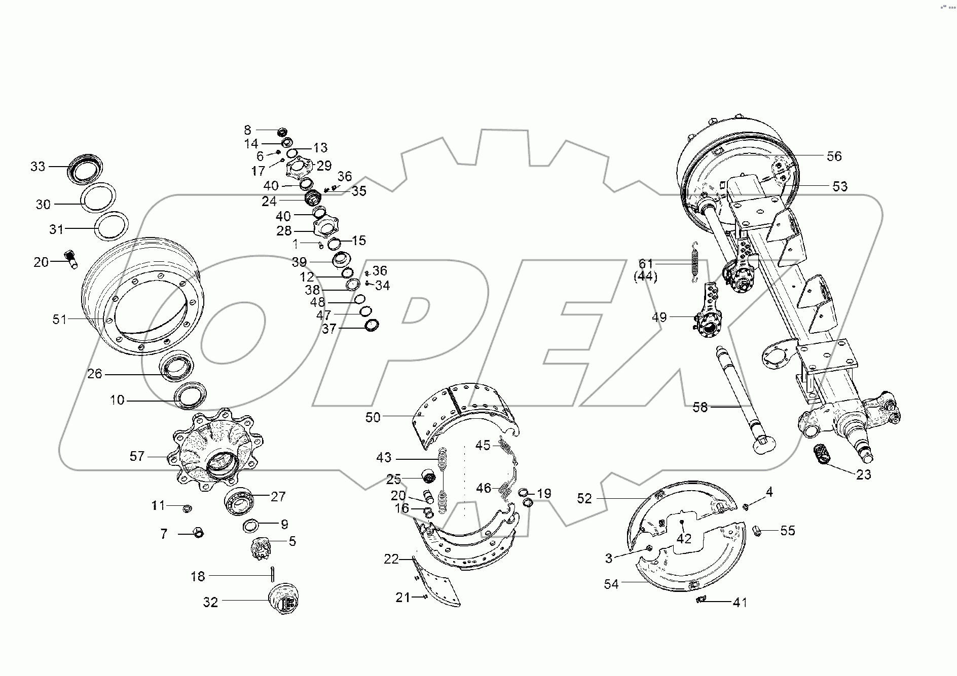 55010220 Braking axle