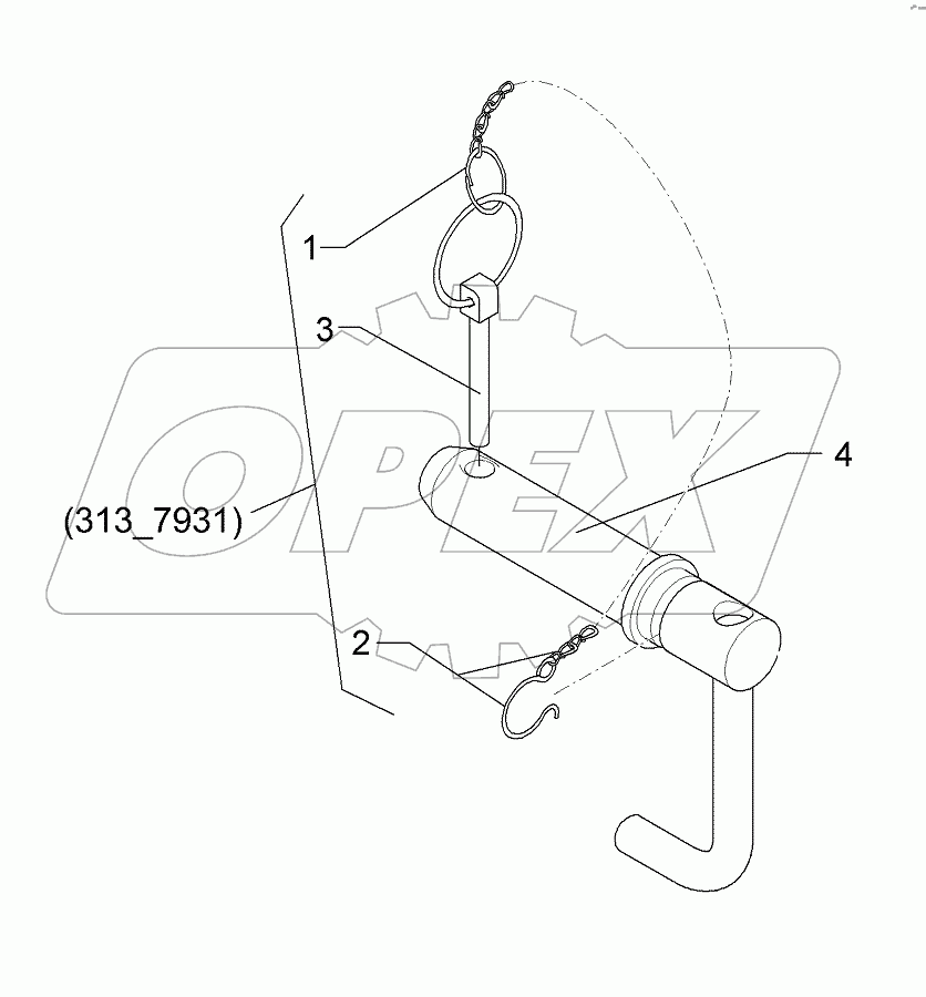 3137929 Top link pin with chain