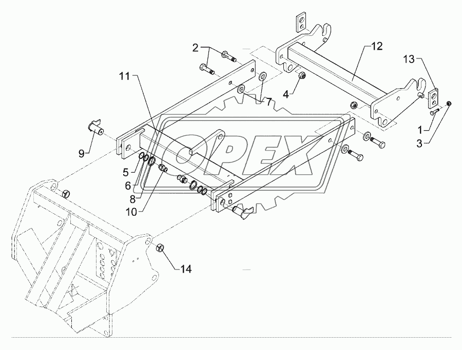 Lift linkage Solitair 12 1240lg.