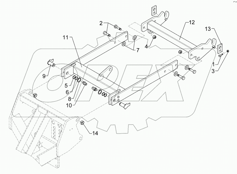 Lift linkage Solitair 12 1240lg.