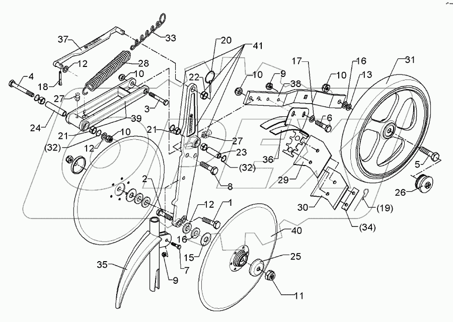 Double disc coulter + roller D350/330-B