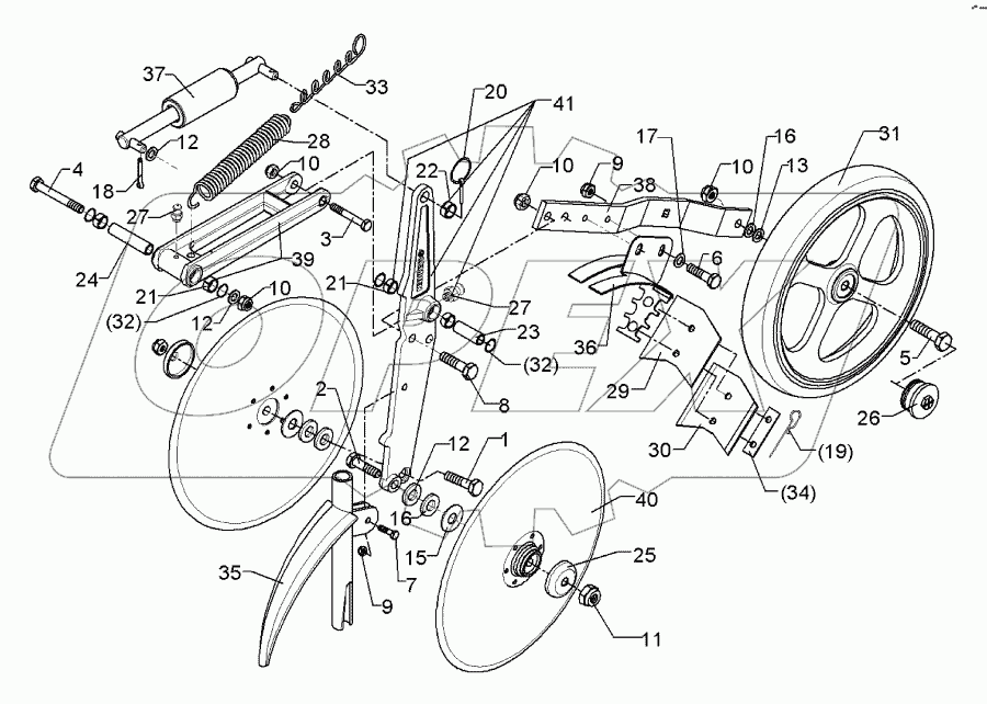 Double disc coulter + roller D350/330-U