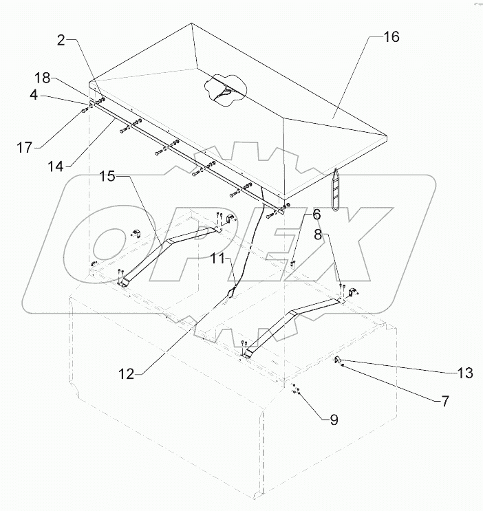682 5605 Cover plane for hopper
