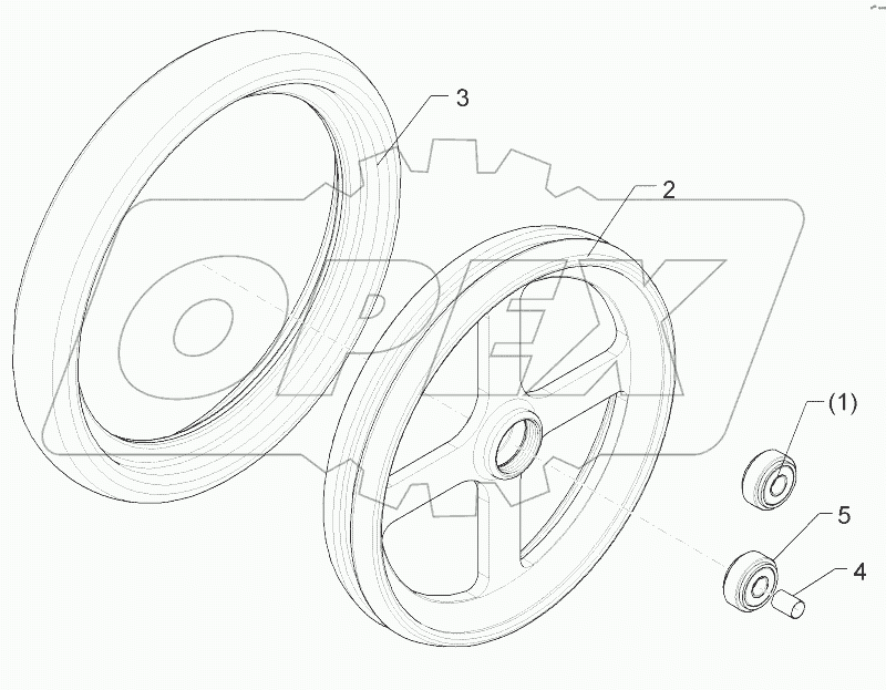 357 6001 Pressure roller cpl.