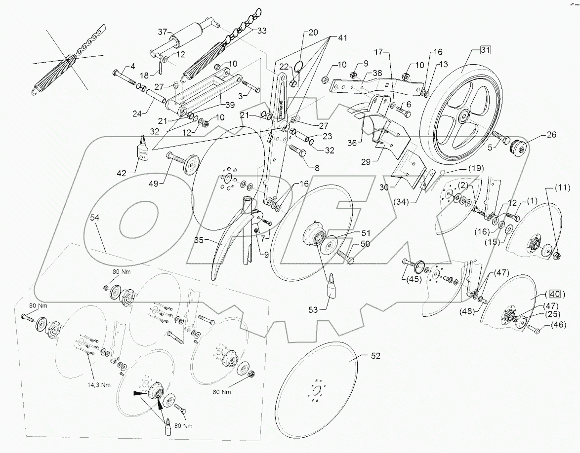 682 6033 Double disc coulter + roller