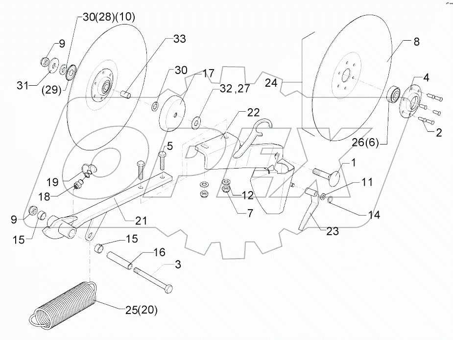 682 6038 Single disc coulter, long