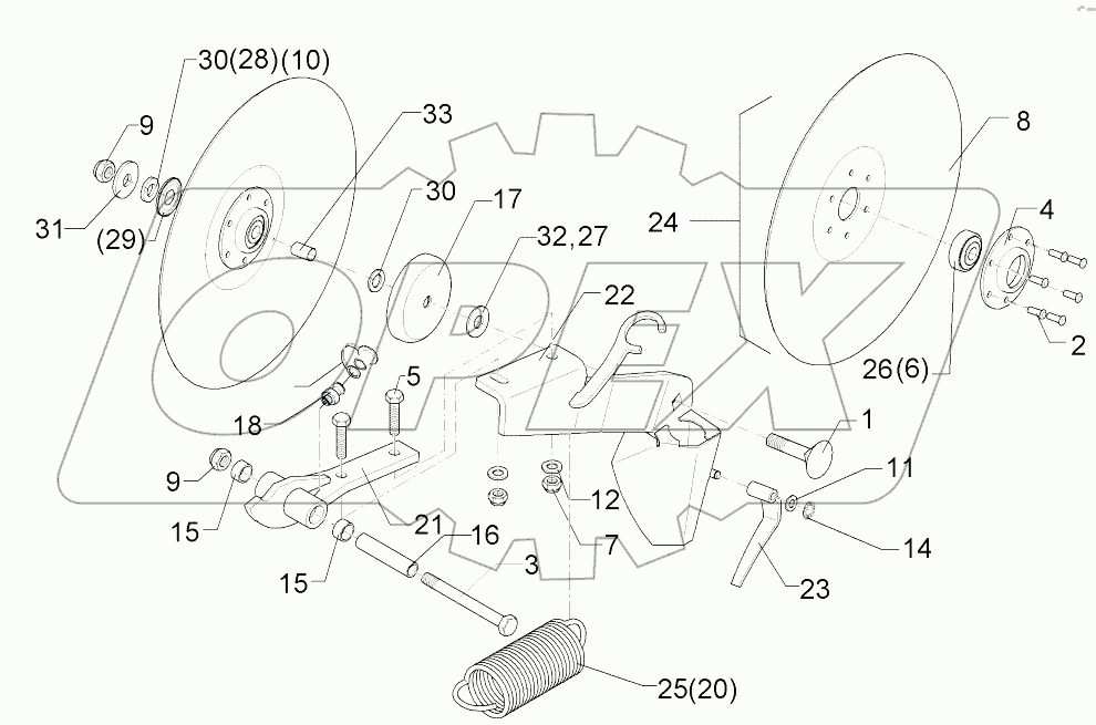 682 6040 Single disc coulter, short